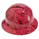 Hot Pink Bandana Print Color Custom Hydro Dipped Full Brim Hard Hat - Left Side View