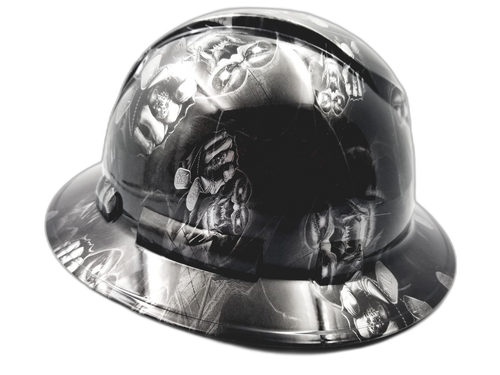 You're Next Skulls Custom Hydro Dipped Full Brim Hard Hat - Left Side View