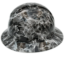 White Flames Custom Hydro Dipped Full Brim Hard Hat - Left Side View