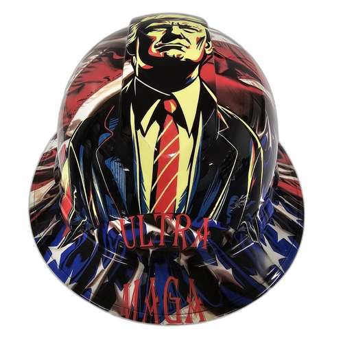 Ultra 2024 Pop Art Custom Hydro Dipped Full Brim Hard Hat - Left Side View