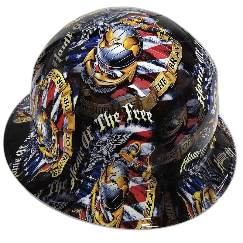 Marine Corps Eagle Globe Anchor hard hat left side view