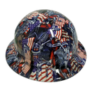 Skully American Magic Carpet Ride Custom Hydro Dipped Full Brim Hard Hat - Left Side View