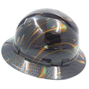 Honeycomb Carbon Custom Hydro Dipped Full Brim Hard Hat - Left Side View