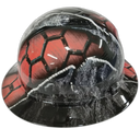 Urban Hex Rip Tear Color Custom Hydro Dipped Full Brim Hard Hat - Left Side View