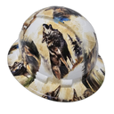 Wolves Of Nature Wolf Coyote Custom Hydro Dipped Full Brim Hard Hat - Left Side View