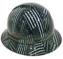 American Flag Black Ops Recon Custom Hydro Dipped Full Brim Hard Hat - Left Side View