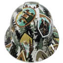 American Outdoor Adventurer Camping Custom Hydro Dipped Full Brim Hard Hat - Left Side View