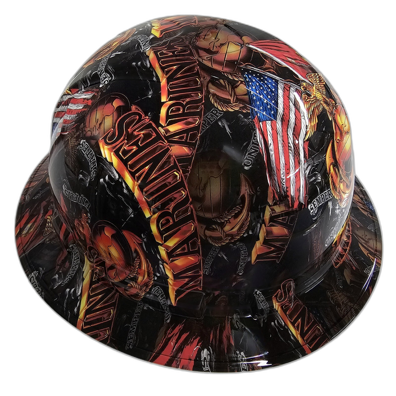 USMC Marines Semper Fi hard hat left side view