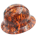 Dealers Choice Orange Custom Hydro Dipped Full Brim Hard Hat - Left Side View