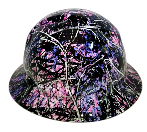 Country Girl Camo Custom Hydro Dipped Full Brim Hard Hat - Left Side View