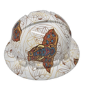 Mosaic Elephant Pattern Custom Hydro Dipped Full Brim Hard Hat - Left Side View