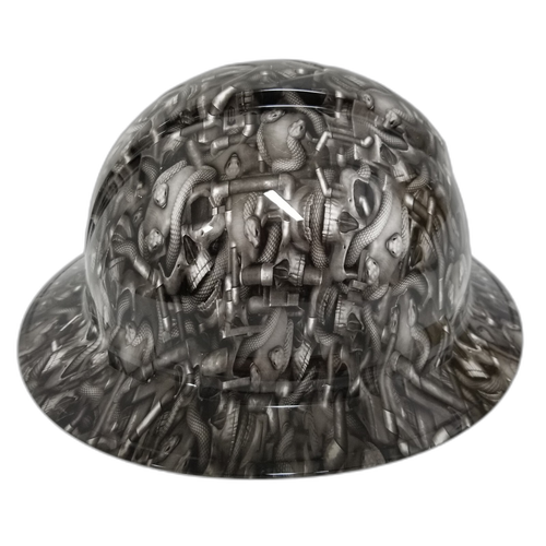 Skulls N Snakes Custom Hydro Dipped Full Brim Hard Hat - Left Side View