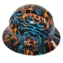 Fire And Ice Color Custom Hydro Dipped Full Brim Hard Hat - Left Side View