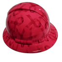 Hot Pink Breast Cancer Awareness Custom Hydro Dipped Full Brim Hard Hat - Left Side View