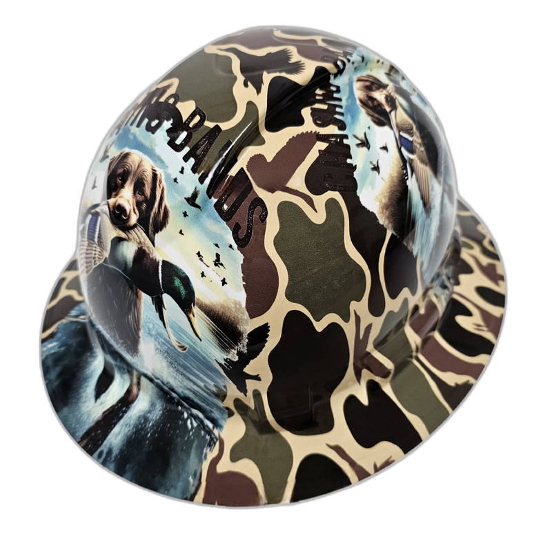 Duck Hunting Lab Retriever hard hat left side view