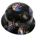 American Forever Till Death Custom Hydro Dipped Full Brim Hard Hat - Left Side View