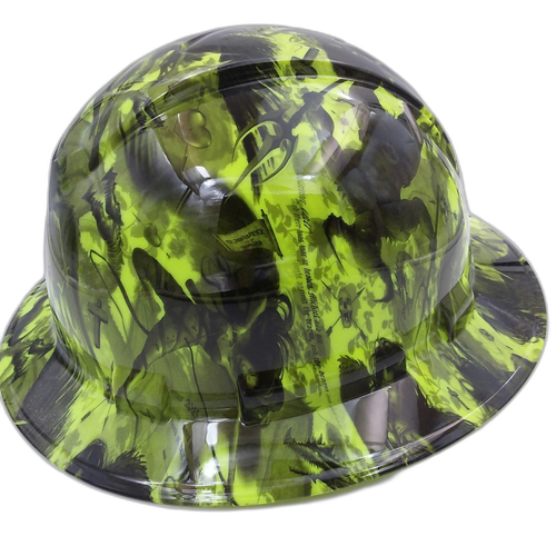 Demon Hunter Custom Hydro Dipped Full Brim Hard Hat - Left Side View