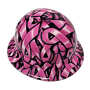 Breast Cancer Awareness In Your Face Custom Hydro Dipped Full Brim Hard Hat - Left Side View