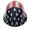American Metal USA Flag American Custom Hydro Dipped Full Brim Hard Hat - Left Side View