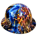 Artistic Collage Custom Hydro Dipped Full Brim Hard Hat - Left Side View