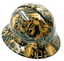 Petrified Wood Dead Wood Skulls Custom Hydro Dipped Full Brim Hard Hat - Left Side View