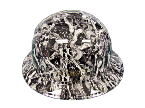 Screaming Skull Custom Hydro Dipped Full Brim Hard Hat - Left Side View