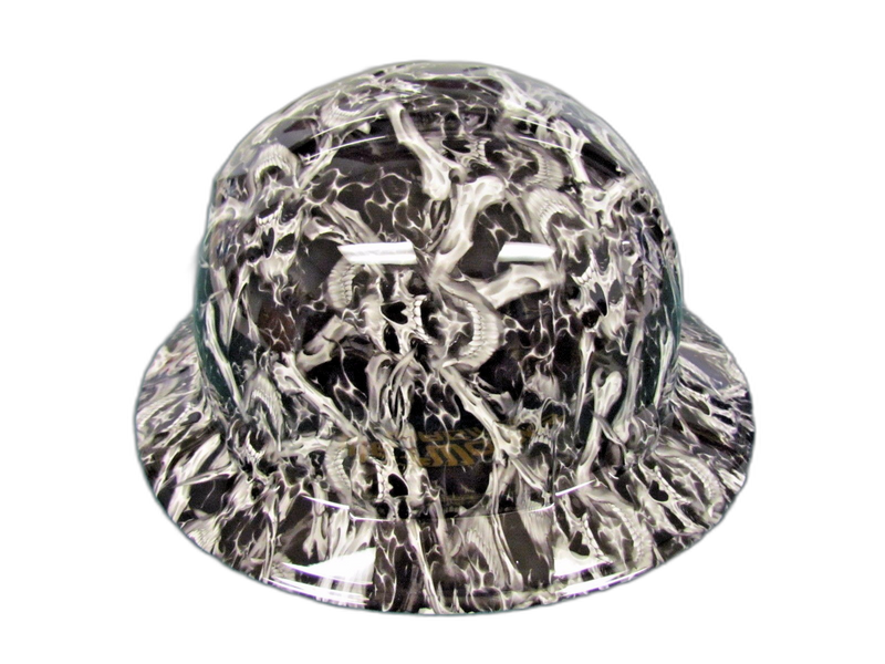 Ghostly Screaming Skulls hard hat left side view