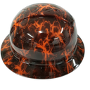 Black And Hi Vis Orange Skulls Custom Hydro Dipped Full Brim Hard Hat - Left Side View