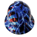 American Thunder USA Lightning Custom Hydro Dipped Full Brim Hard Hat - Left Side View