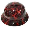 Red And Black Skulls Custom Hydro Dipped Full Brim Hard Hat - Left Side View