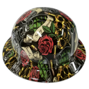 Hustle Hard Knuckles Roses Custom Hydro Dipped Full Brim Hard Hat - Left Side View