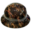 Steampunk Grim Reaper Custom Hydro Dipped Full Brim Hard Hat - Left Side View