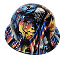 Veterans Memorial Day Salute USA Pride Custom Hydro Dipped Full Brim Hard Hat - Left Side View