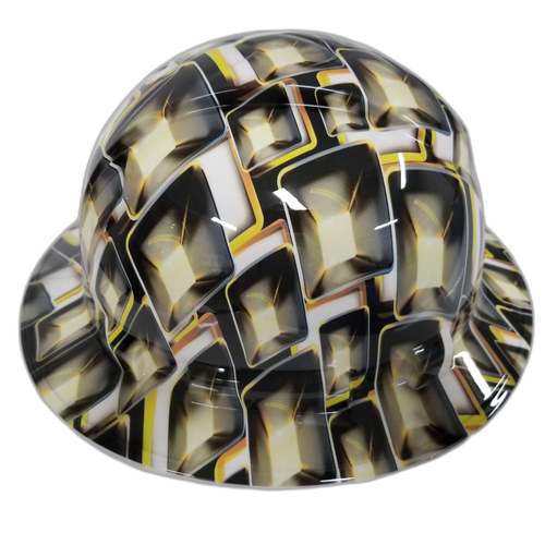 Hollywood Superstar Flash Cubes Custom Hydro Dipped Full Brim Hard Hat - Left Side View