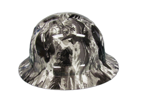 Revelations Dark Art Custom Hydro Dipped Full Brim Hard Hat - Left Side View