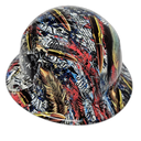 American Pride We The People USA Custom Hydro Dipped Full Brim Hard Hat - Left Side View