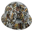 Snow Owl Camo Nature Animals Custom Hydro Dipped Full Brim Hard Hat - Left Side View