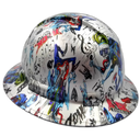 Rock Zombie F**K Yeah Custom Hydro Dipped Full Brim Hard Hat - Left Side View