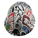 JDM Sticker Bomb Import Drift Missile Custom Hydro Dipped Full Brim Hard Hat - Left Side View