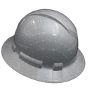 White Hex Carbon Fiber Custom Hydro Dipped Full Brim Hard Hat - Left Side View