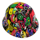 Sticker Bomb Custom Hydro Dipped Full Brim Hard Hat - Left Side View