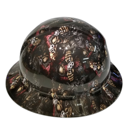 Shadow Assassin Art Custom Hydro Dipped Full Brim Hard Hat - Left Side View