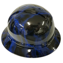 Blue Lightning Custom Hydro Dipped Full Brim Hard Hat - Left Side View