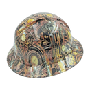 Steam Punk Engineering Camo Custom Hydro Dipped Full Brim Hard Hat - Left Side View