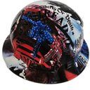 Liberty Or Death American Punisher USA Custom Hydro Dipped Full Brim Hard Hat - Left Side View