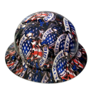 Live Free Or Die USA America Custom Hydro Dipped Full Brim Hard Hat - Left Side View