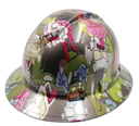 Comic Book Zombie Squad Custom Hydro Dipped Full Brim Hard Hat - Left Side View