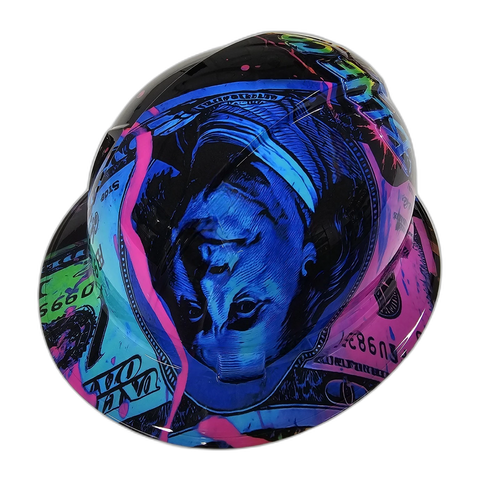 Blue Collar Daddy custom hydro dipped hard hat - right side