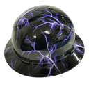 Midnight Lightning Storm Custom Hydro Dipped Full Brim Hard Hat - Right Side View