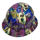 Have A Nice Trip Mushrooms Skulls Custom Hydro Dipped Full Brim Hard Hat - Right Side View